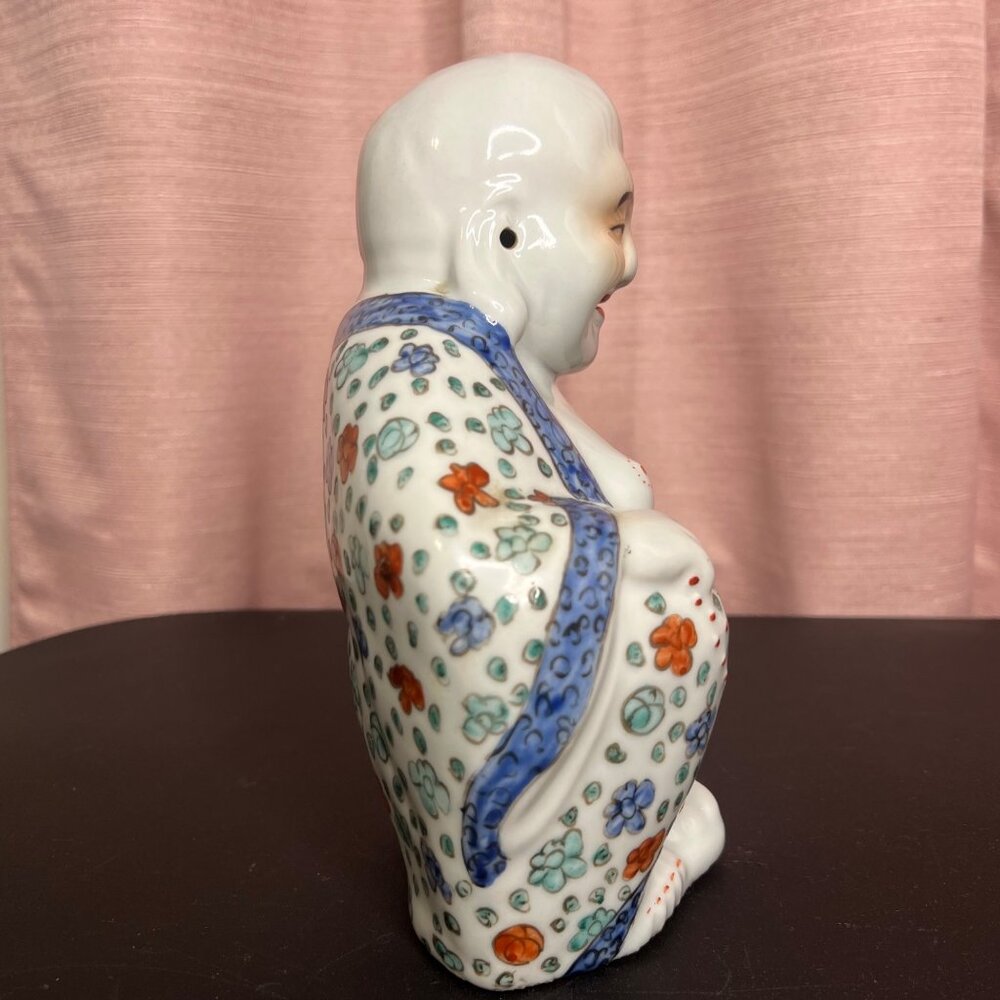 VTG Ceramic Laughing Buddha Figurine Symbol of happiness, wealth, & good fortune - Picture 14 of 16